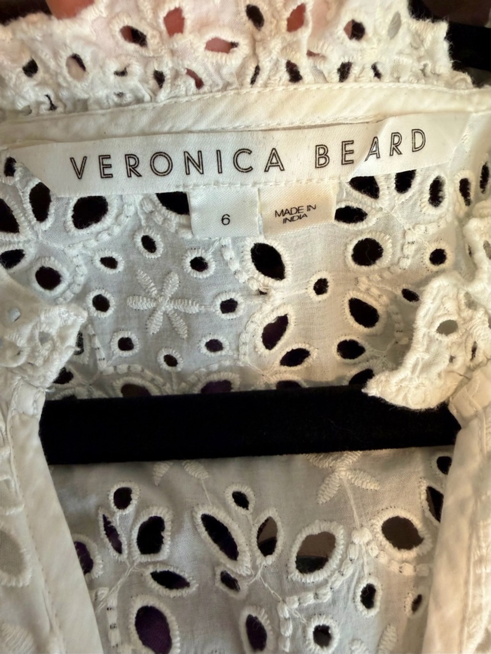 Veronica Beard Satori Eyelet V-Neck Maxi Dress with Side Slit - Picture 6 of 7